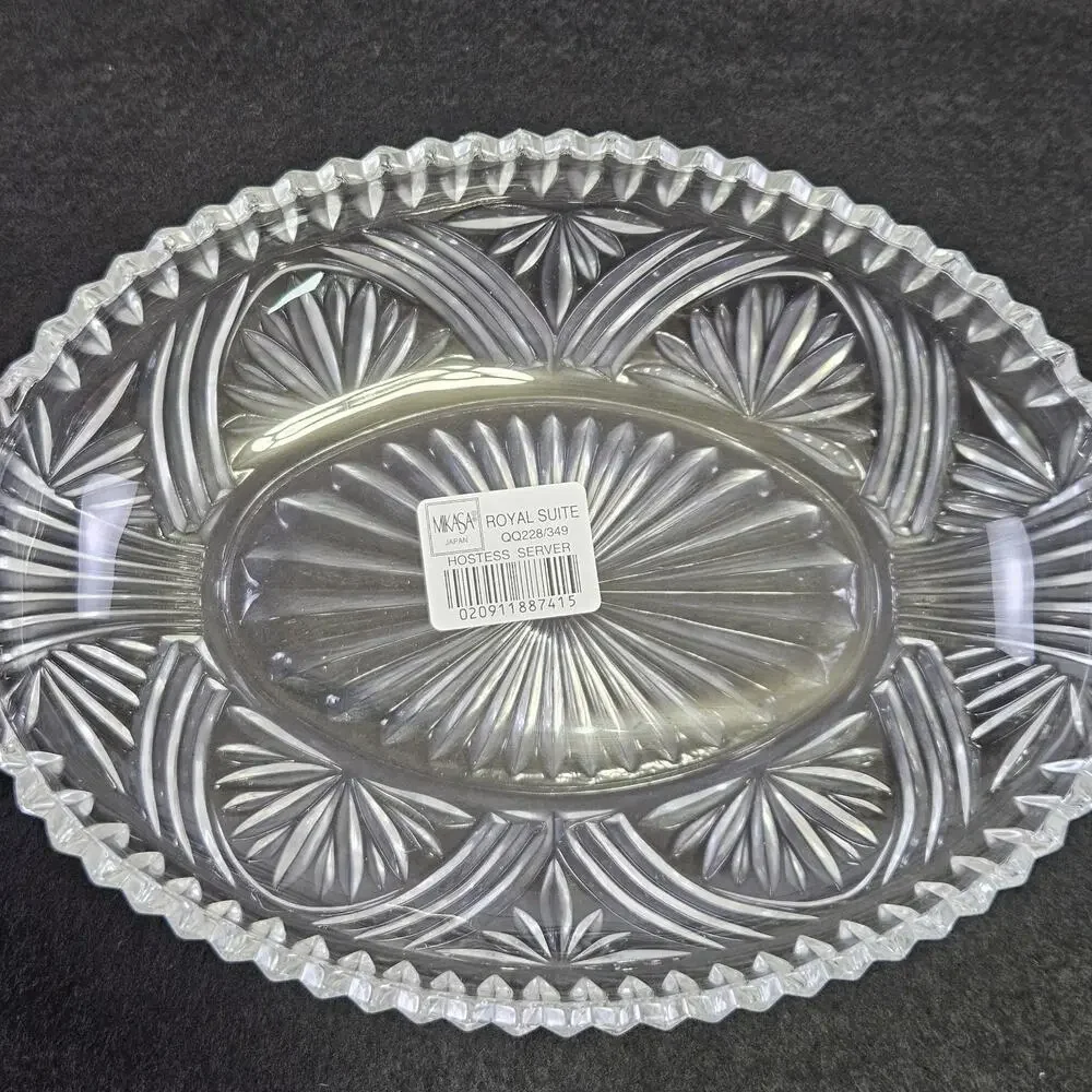 Mikasa Royal Suite Hostess Server Lead Crystal Dish QQ228/349 Japan Wedding Tray